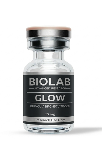 GLOW — BPC157 + GHK-Cu + TB500
10 mg + 50 mg + 10 mg | Research
Use Only - Fórmula regenerativa sinérgica